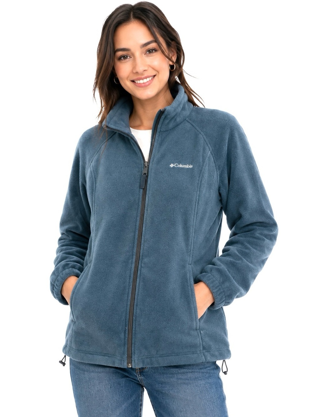 Columbia Women’s Benton Full Zip Fleece Jacket Blue XL Soft Outdoor Hiking activ